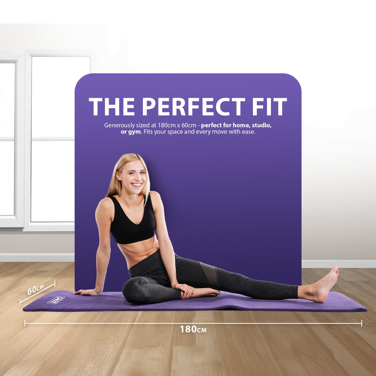 YOGA MAT 10MM THICK EXERCISE MAT GYM WORKOUT FITNESS PILATES HOME NON SLIP NBR