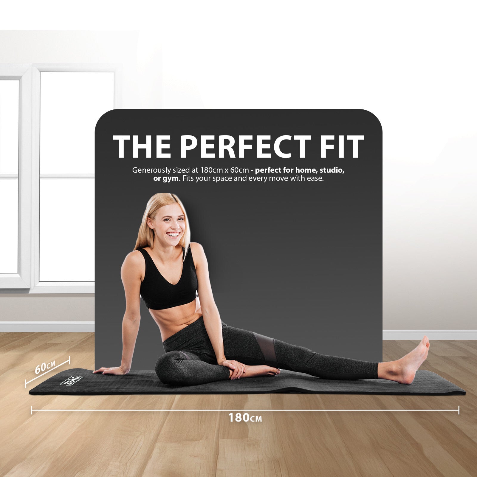 YOGA MAT 10MM THICK EXERCISE MAT GYM WORKOUT FITNESS PILATES HOME NON SLIP NBR