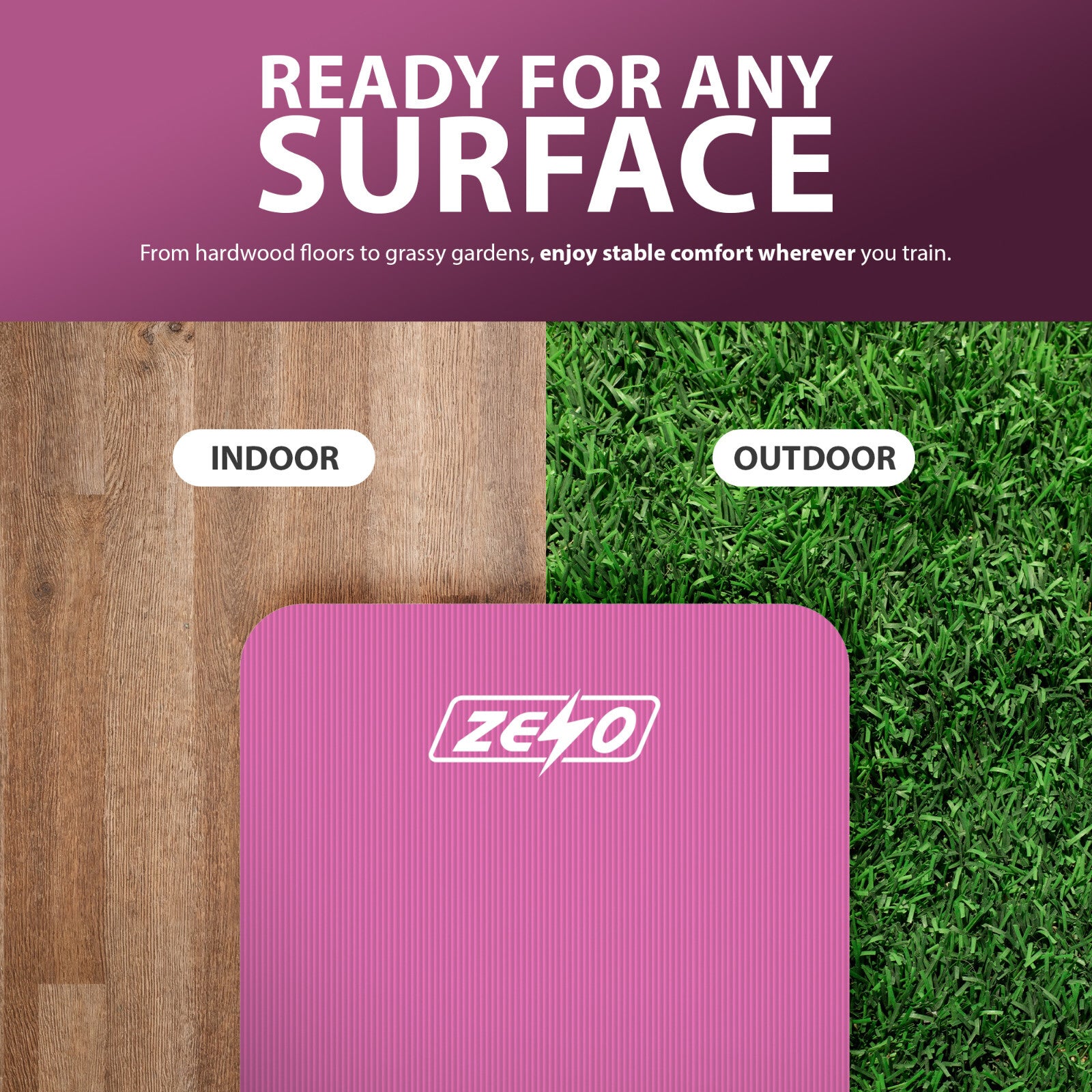 YOGA MAT 10MM THICK EXERCISE MAT GYM WORKOUT FITNESS PILATES HOME NON SLIP NBR