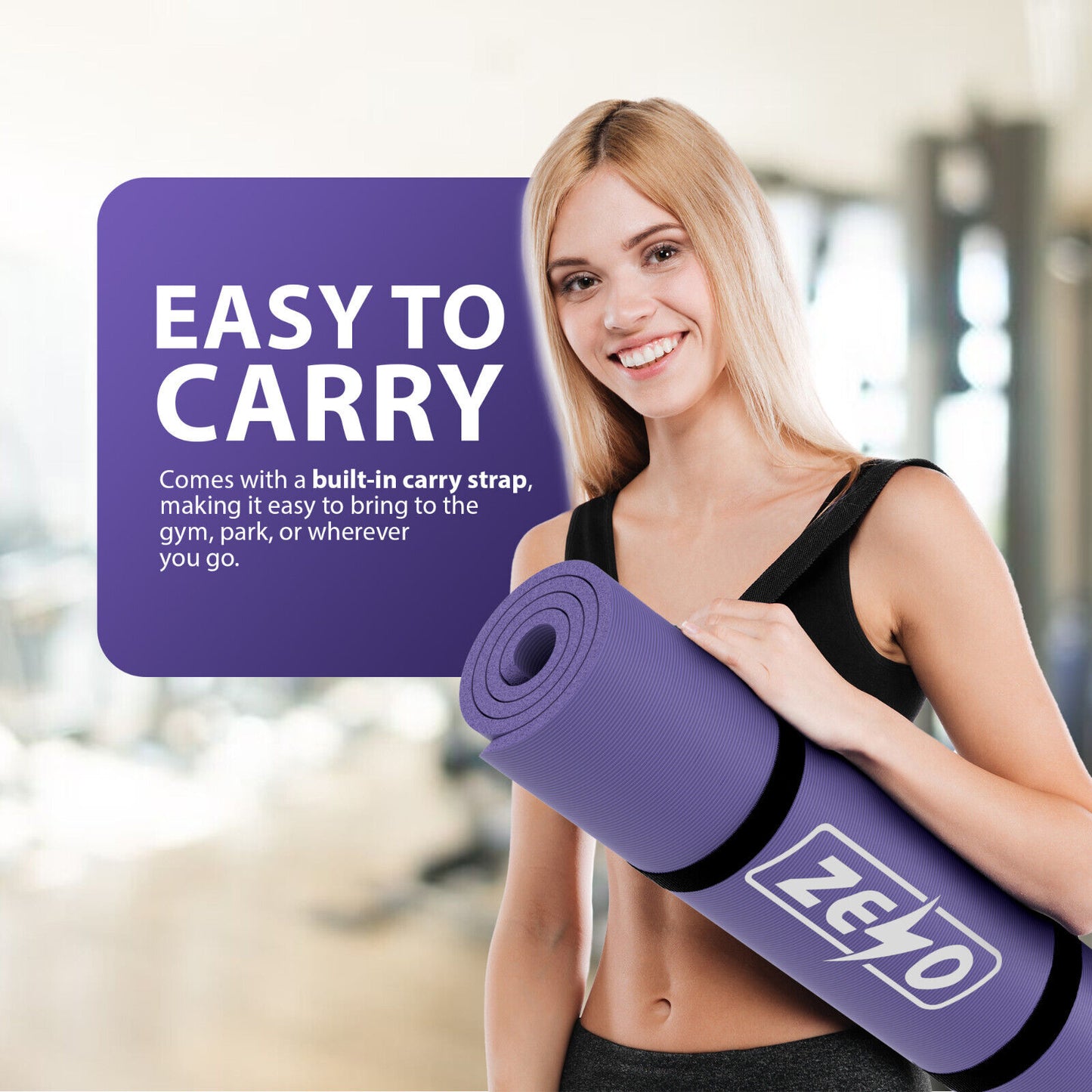 YOGA MAT 10MM THICK EXERCISE MAT GYM WORKOUT FITNESS PILATES HOME NON SLIP NBR